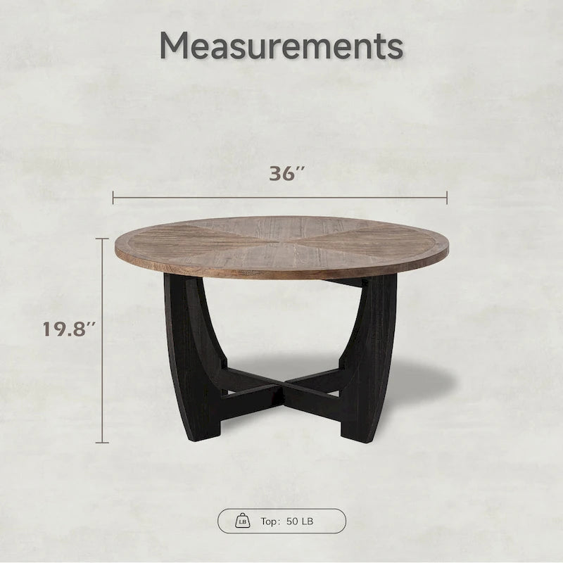 Table d'appoint rustique de style ferme avec étagère inférieure, style campagne française