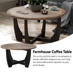 Table d'appoint rustique de style ferme avec étagère inférieure, style campagne française