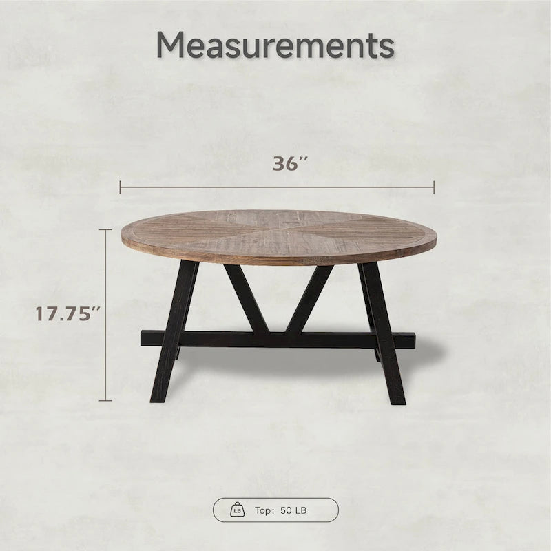 Table d'appoint rustique de style ferme avec étagère inférieure, style campagne française