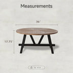 Table d'appoint rustique de style ferme avec étagère inférieure, style campagne française