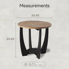 Table d'appoint rustique de style ferme avec étagère inférieure, style campagne française