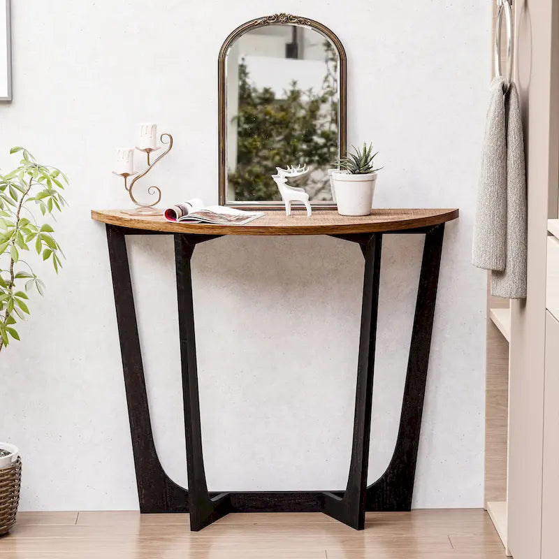 Table d'appoint rustique de style ferme avec étagère inférieure, style campagne française