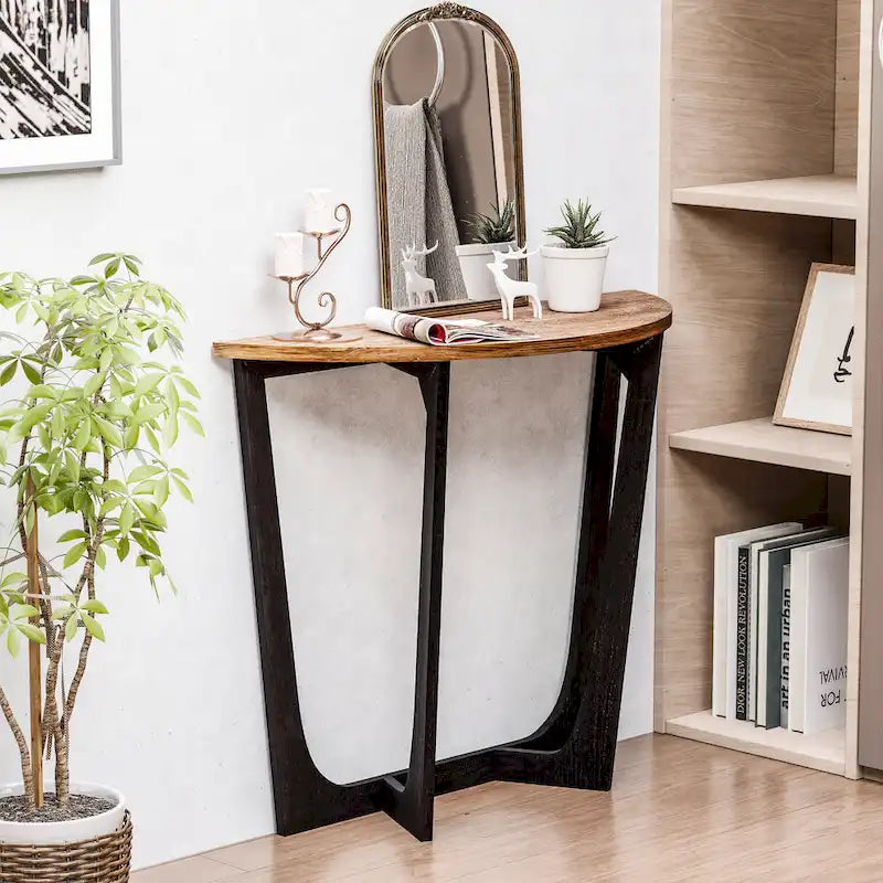Table d'appoint rustique de style ferme avec étagère inférieure, style campagne française