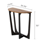 Table d'appoint rustique de style ferme avec étagère inférieure, style campagne française