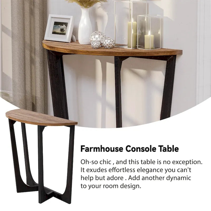 Table d'appoint rustique de style ferme avec étagère inférieure, style campagne française