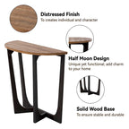 Table d'appoint rustique de style ferme avec étagère inférieure, style campagne française