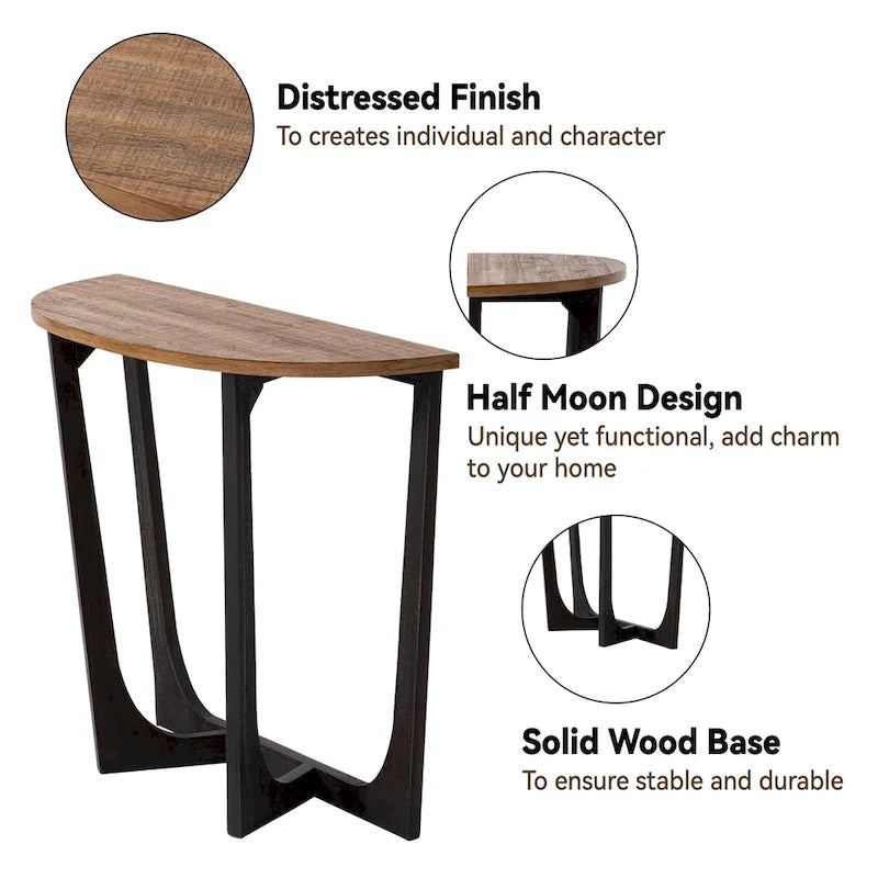 Table d'appoint rustique de style ferme avec étagère inférieure, style campagne française