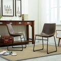 Chaises de salle à manger sans accoudoirs en similicuir (Lot de 2)