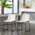 Chaises de salle à manger sans accoudoirs en similicuir (Lot de 2)