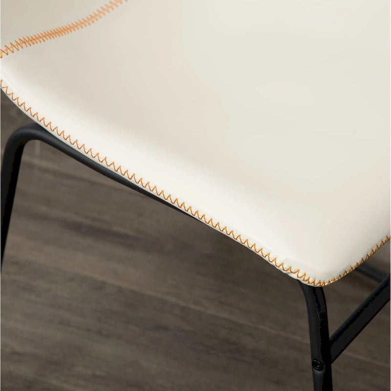 Chaises de salle à manger sans accoudoirs en similicuir (Lot de 2)