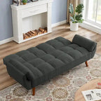 Canapé-lit futon convertible avec dossier réglable et accoudoirs-oreillers