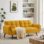 Canapé-lit futon convertible avec dossier réglable et accoudoirs-oreillers