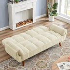 Canapé-lit futon convertible avec dossier réglable et accoudoirs-oreillers