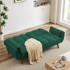 Canapé-lit futon convertible avec dossier réglable et accoudoirs-oreillers