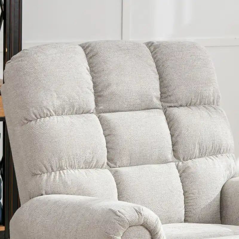 Fauteuil inclinable à bascule manuel avec assise large et fonction de massage