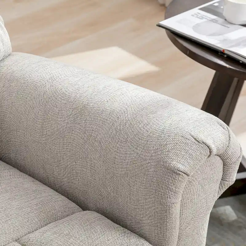 Fauteuil inclinable à bascule manuel avec assise large et fonction de massage