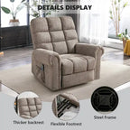 Fauteuil inclinable à bascule manuel avec assise large et fonction de massage