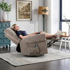 Fauteuil inclinable à bascule manuel avec assise large et fonction de massage