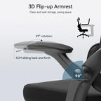Chaise de bureau ergonomique à dossier haut pour personne de forte corpulence - Noir