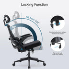 Chaise de bureau ergonomique à dossier haut pour personne de forte corpulence - Noir
