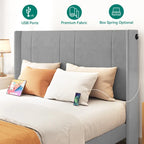 Cadre de lit plateforme Queen avec tiroirs de rangement et ports USB