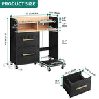 Meuble de rangement à roulettes 2 tiroirs avec support d'imprimante pour bureau à domicile