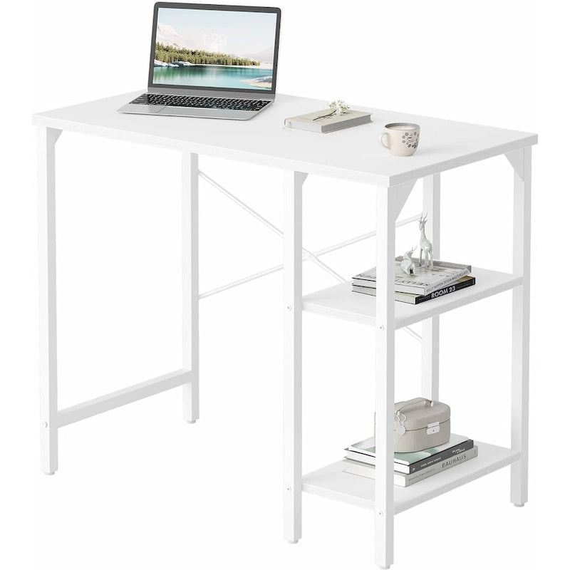 Bureau d'ordinateur de 35 pouces avec étagères de rangement et surface d'étude/d'écriture