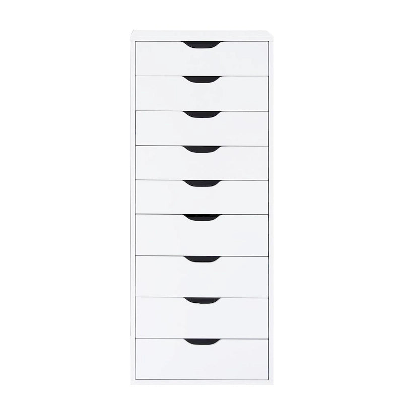Commode étroite à 9 tiroirs avec étagère de rangement supérieure