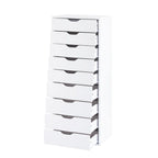 Commode étroite à 9 tiroirs avec étagère de rangement supérieure