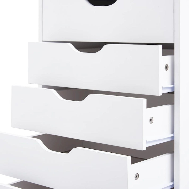 Commode étroite à 9 tiroirs avec étagère de rangement supérieure