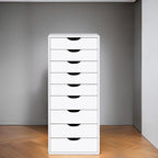 Commode étroite à 9 tiroirs avec étagère de rangement supérieure
