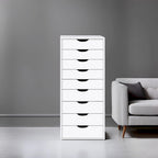 Commode étroite à 9 tiroirs avec étagère de rangement supérieure