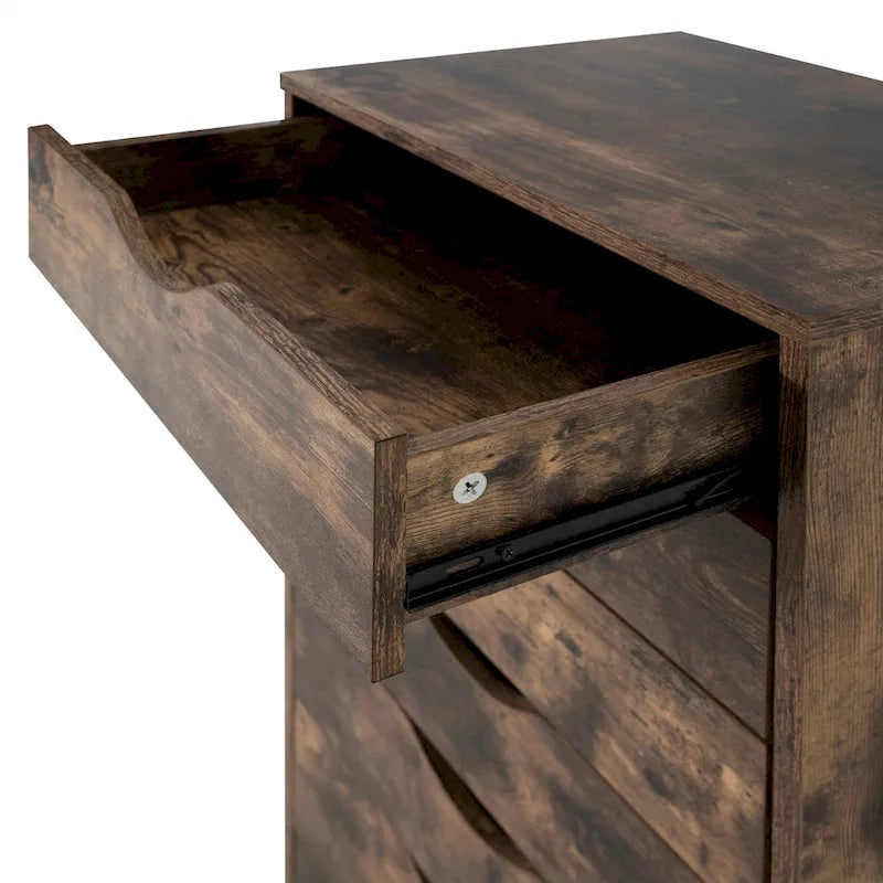 Commode étroite à 9 tiroirs avec étagère de rangement supérieure