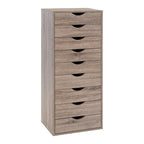 Commode étroite à 9 tiroirs avec étagère de rangement supérieure
