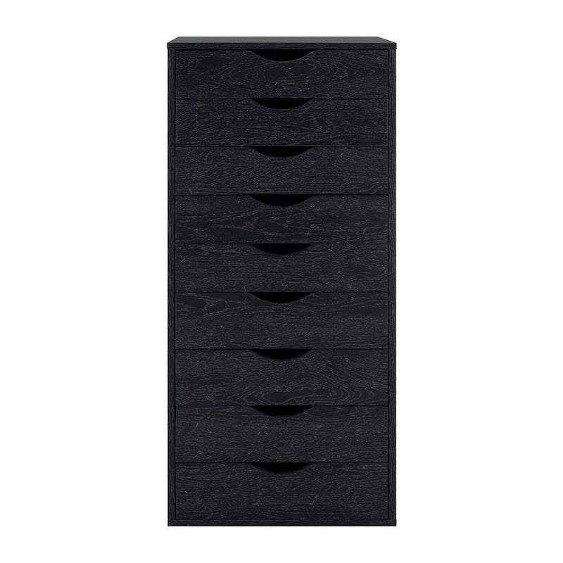 Commode étroite à 9 tiroirs avec étagère de rangement supérieure
