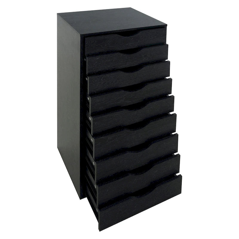 Commode étroite à 9 tiroirs avec étagère de rangement supérieure