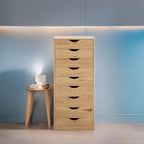 Commode étroite à 9 tiroirs avec étagère de rangement supérieure