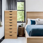 Commode étroite à 9 tiroirs avec étagère de rangement supérieure