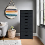 Commode étroite à 9 tiroirs avec étagère de rangement supérieure