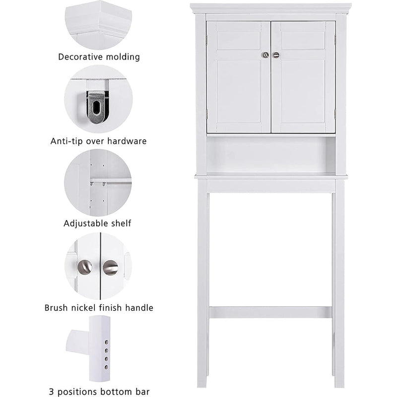 Meuble de rangement de salle de bain sur toilettes avec tiroir