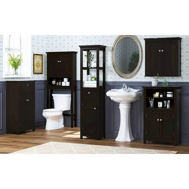Meuble de rangement de salle de bain sur toilettes avec tiroir