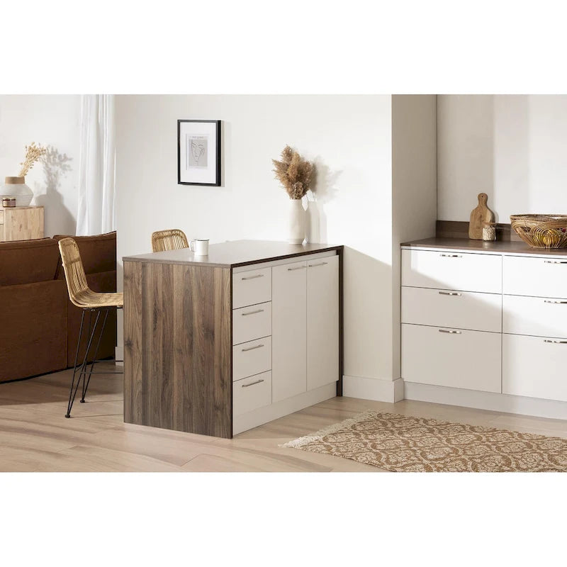 Îlot de cuisine compact avec rangement