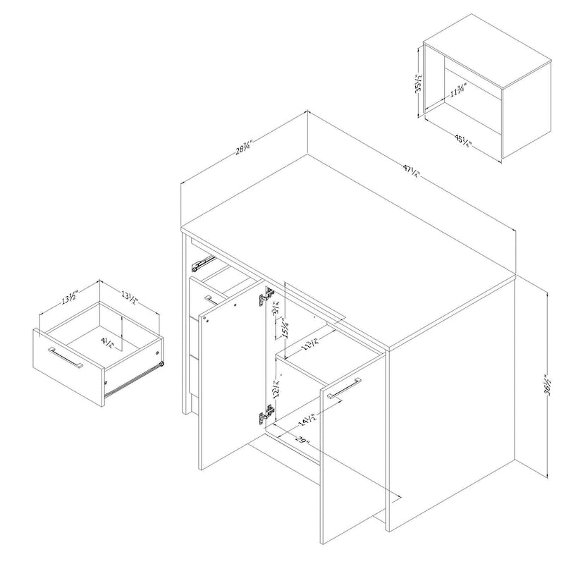 Îlot de cuisine compact avec rangement
