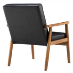 Fauteuil d'appoint capitonné avec structure en bois massif