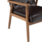 Fauteuil d'appoint capitonné avec structure en bois massif