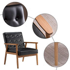 Fauteuil d'appoint capitonné avec structure en bois massif