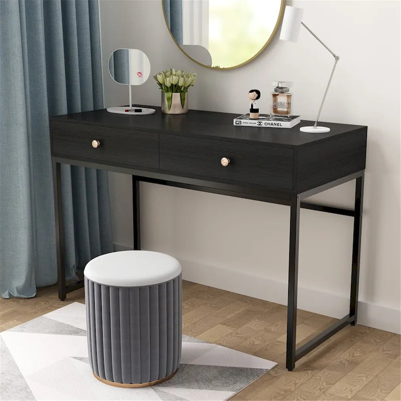 Table de bureau à domicile de 120 cm avec 2 tiroirs de rangement