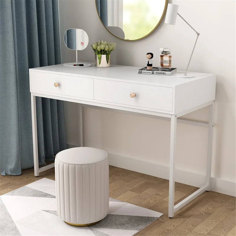 Table de bureau à domicile de 120 cm avec 2 tiroirs de rangement