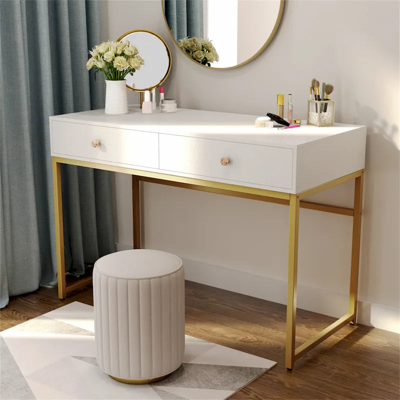 Table de bureau à domicile de 120 cm avec 2 tiroirs de rangement