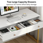 Bureau de travail à domicile de 47 pouces avec 2 tiroirs de rangement